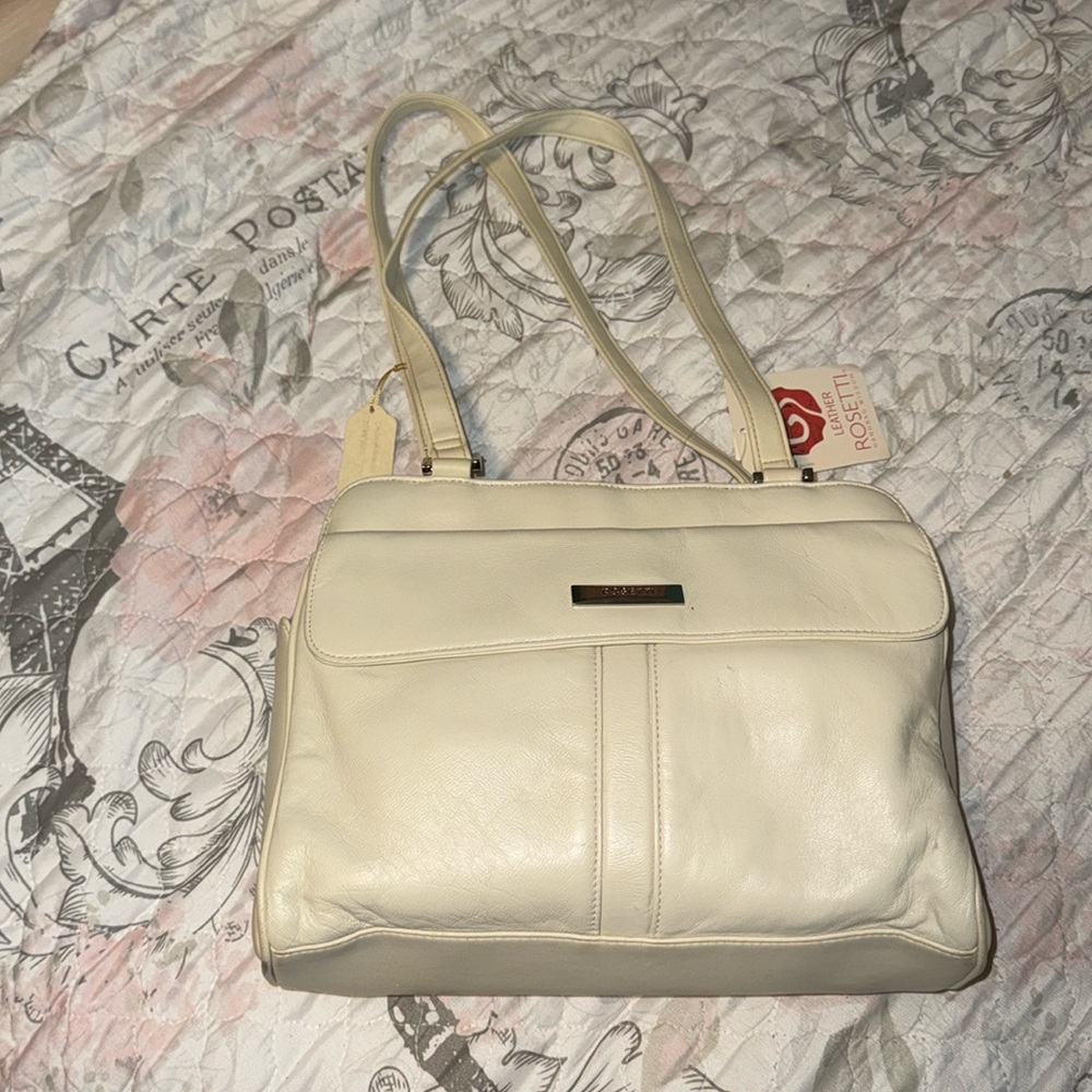 Rossetti leather cream bag with man made trim
